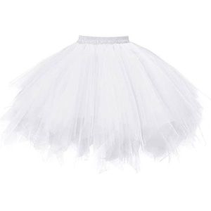 𝅺Women's Short Vintage Ballet Skirt White